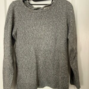 LOFT Women's Heather Gray Crew Neck Sweater